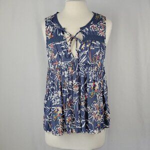 Melrose and Market Flowy Floral Boho Baby Doll Sleeveless Top Size Small